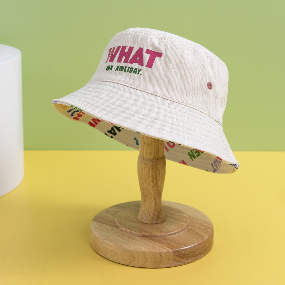 Comercio al por mayor Carta de algodón Flat Top Kids Bucket Hat